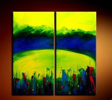Handmade Art deco Modern abstract oil painting on Canvas set 09045