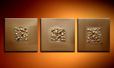 Handmade Art deco Modern abstract oil painting on Canvas set 09047
