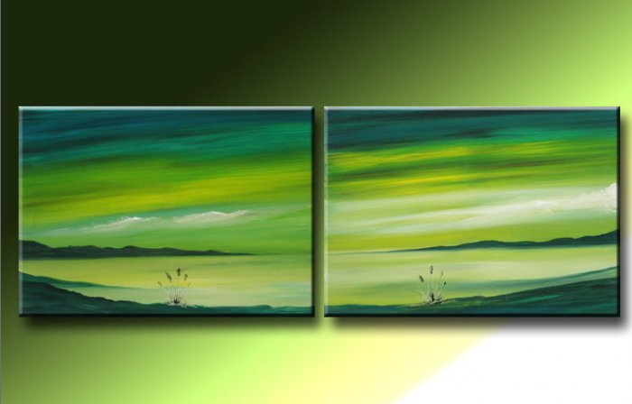 Handmade Art deco Modern abstract oil painting on Canvas set 09049