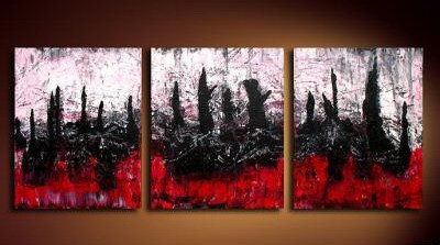 Handmade Art deco Modern abstract oil painting on Canvas set 09051