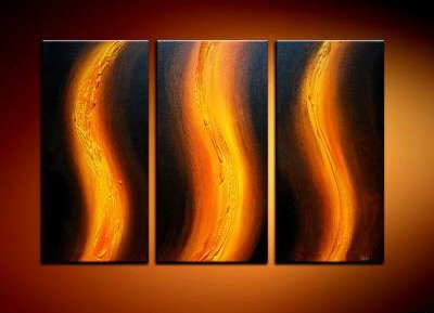 Handmade Art deco Modern abstract oil painting on Canvas set 09054