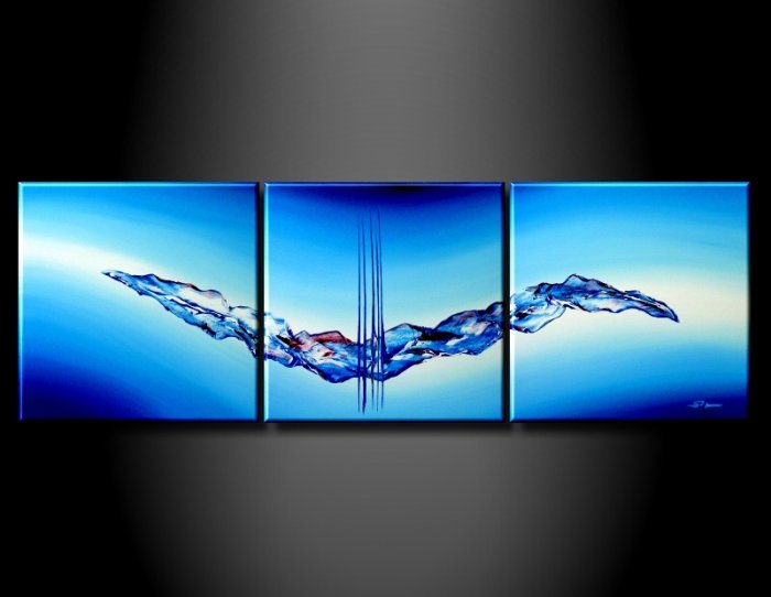 Handmade Art deco Modern abstract oil painting on Canvas set 09056