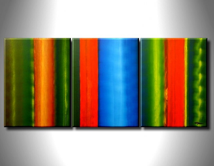 Handmade Art deco Modern abstract oil painting on Canvas set 09057