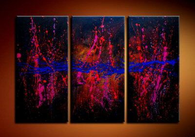 Handmade Art deco Modern abstract oil painting on Canvas set 09060