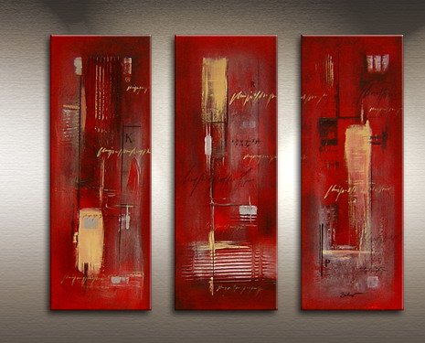 Handmade Art deco Modern abstract oil painting on Canvas set 09064