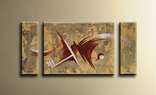 Handmade Art deco Modern abstract oil painting on Canvas set 09066