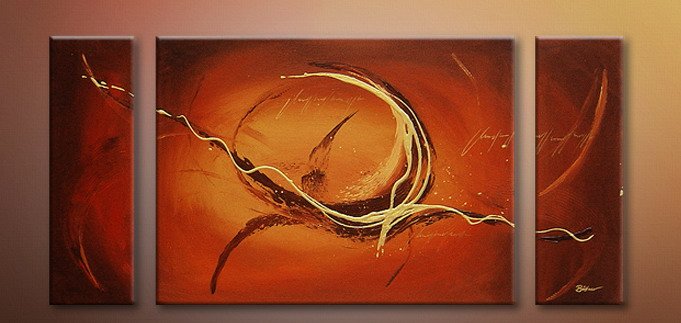 Handmade Art deco Modern abstract oil painting on Canvas set 09067