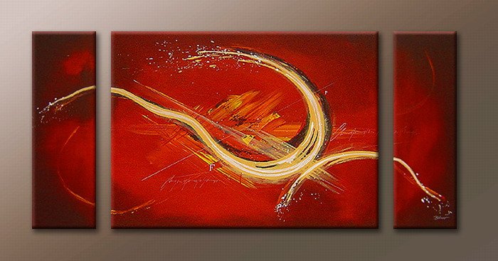 Handmade Art deco Modern abstract oil painting on Canvas set 09068
