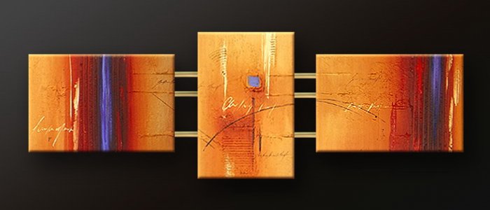 Handmade Art deco Modern abstract oil painting on Canvas set 09071