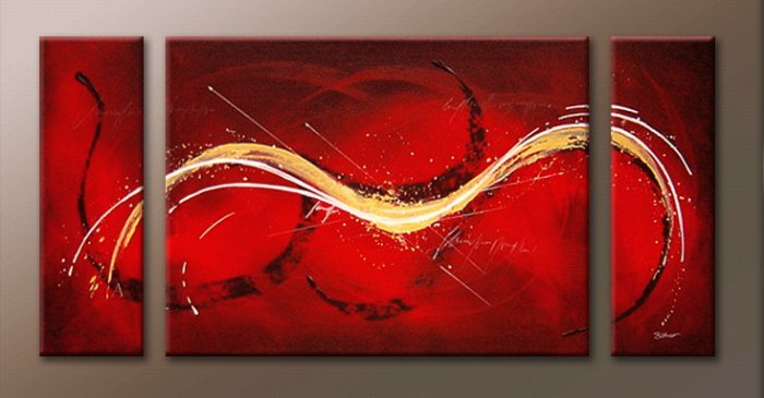 Handmade Art deco Modern abstract oil painting on Canvas set 09073