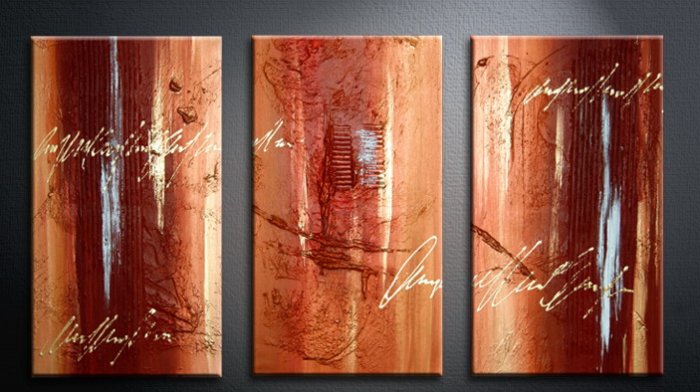 Handmade Art deco Modern abstract oil painting on Canvas set 09075