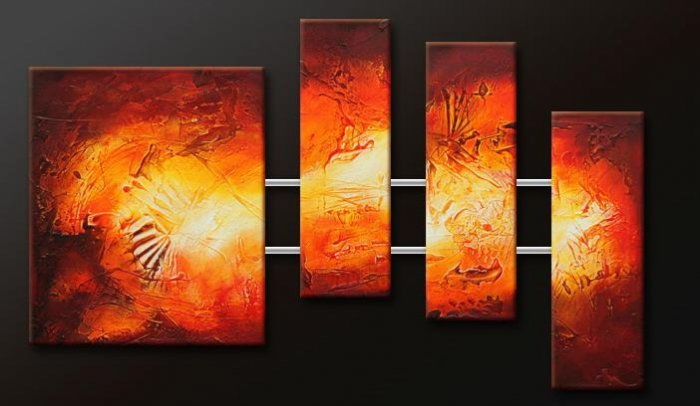 Handmade Art deco Modern abstract oil painting on Canvas set 09153