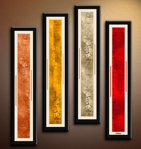 Handmade Art deco Modern abstract oil painting on Canvas set 09199