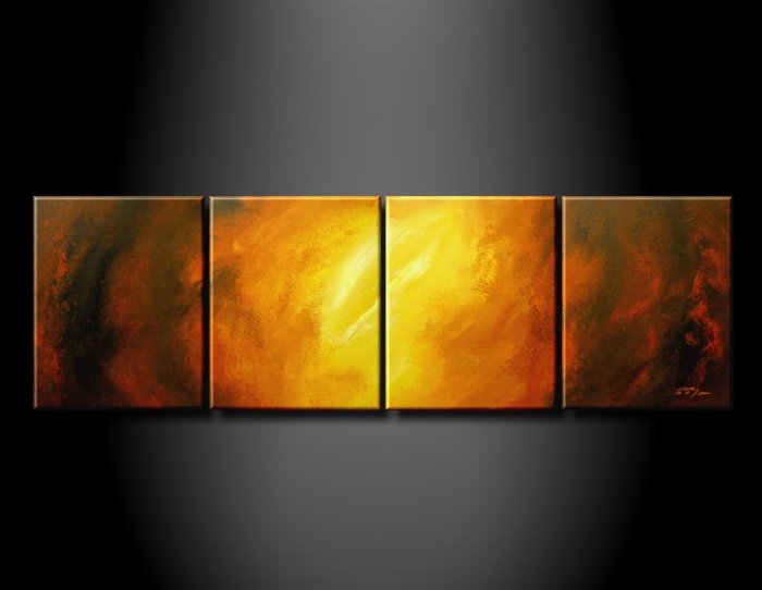 Handmade Art deco Modern abstract oil painting on Canvas set 09207