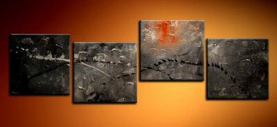 Handmade Art deco Modern abstract oil painting on Canvas set 09229