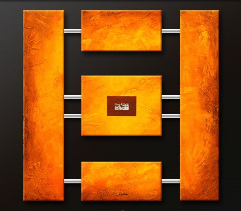Handmade Art deco Modern abstract oil painting on Canvas set 09121