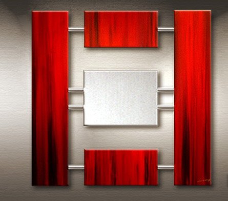 Handmade Art deco Modern abstract oil painting on Canvas set 09174