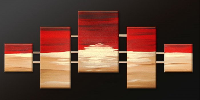 Handmade Art deco Modern abstract oil painting on Canvas set 09181