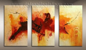 Handmade Art deco Modern abstract oil painting on Canvas set 09184