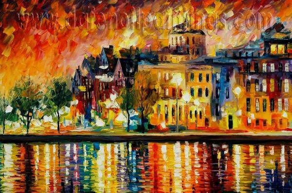 Modern impressionism palette knife oil painting on canvas kp023