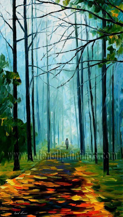 Modern impressionism palette knife oil painting on canvas kp043