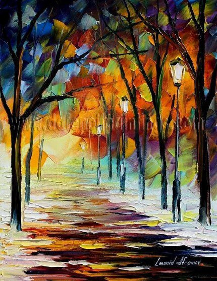 Modern impressionism palette knife oil painting on canvas kp044