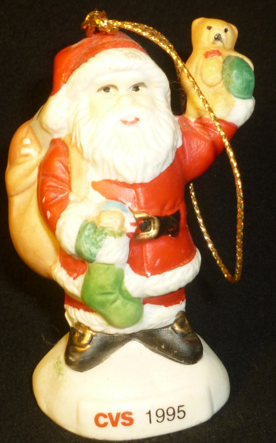 collectible 1985 cvs porcelain christmas tree santa ornament collectible 1985 cvs porcelain christmas tree santa ornament