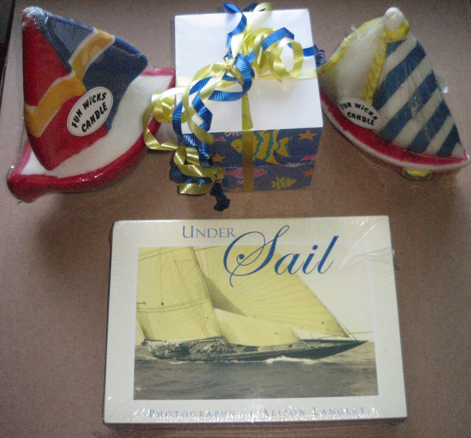 Flat Rate Fun Box Stuffed with Sailing Boat Theme Nautical Cards Candles Gift Items
