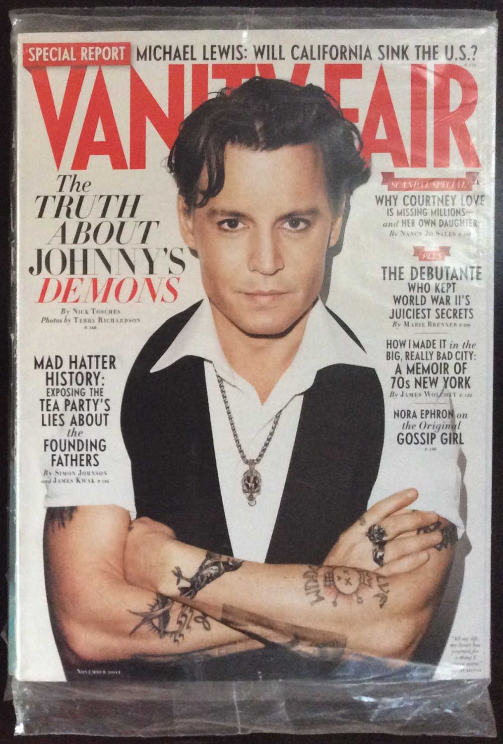 Vanity Fair Magazine November 2011 Johnny Depp Demons Tea Party Courtney Love WWII Secrets