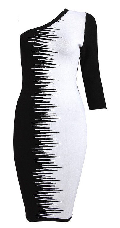 Cloverl Ladon one sleeve Bandage Dress--Free global shipping