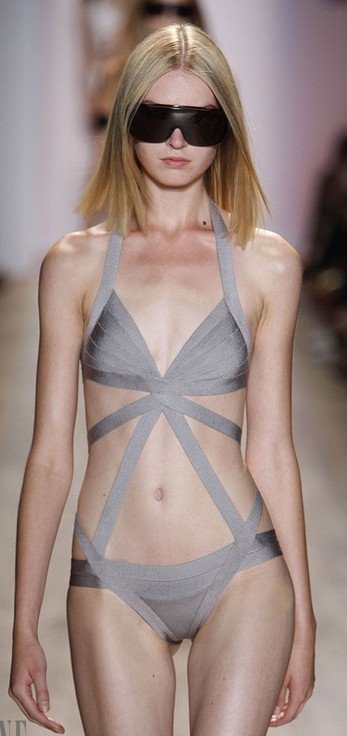 Cloverl Selina Grey Bandage Swimwear Free Global Shipping