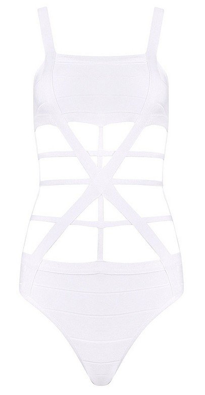 Cloverl Shirley white Bandage Swimwear Free Global Shipping