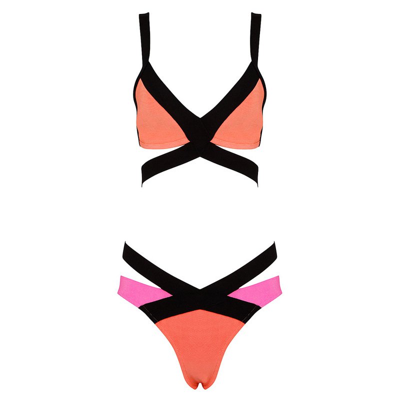 Cloverl Monica Multicolor Bandage Swimwear Two Options Free Global Shipping