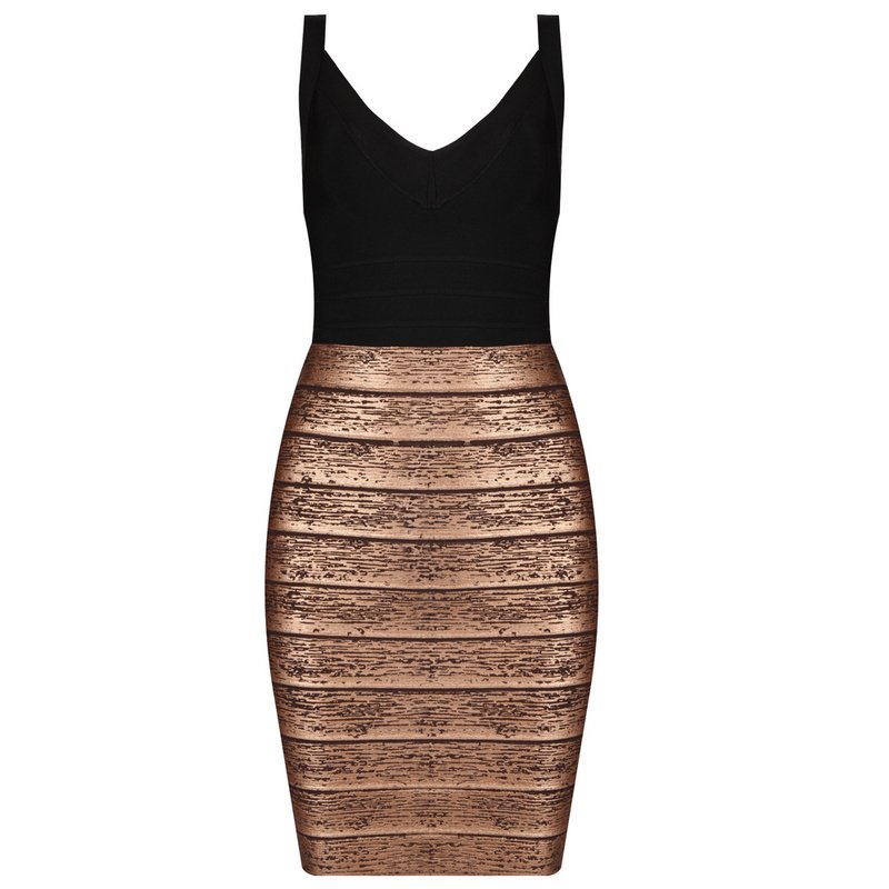 Cloverl Mila Strap Metallic Bandage Dress Free Global Shipping