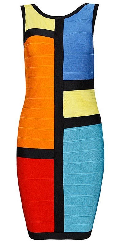 Cloverl Jenna Colorblocked Bandage Dress Free Global Shipping