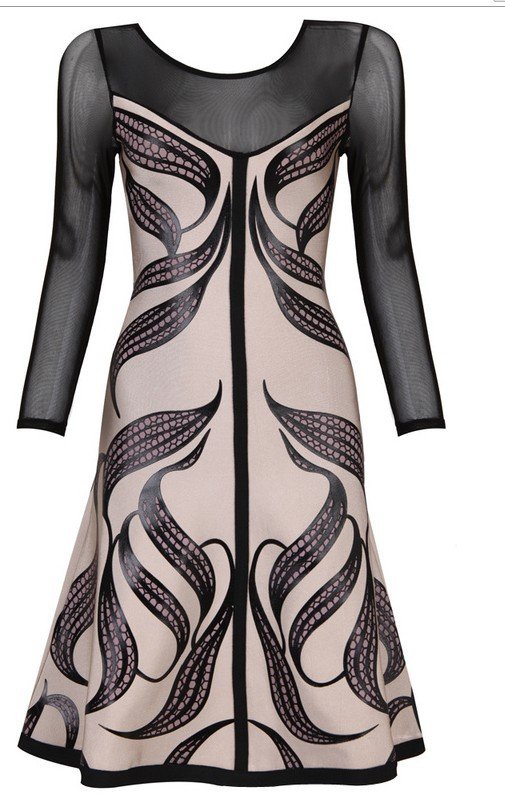 Cloverl Joanna Long Sleeve Bandage Dress Free Global Shipping