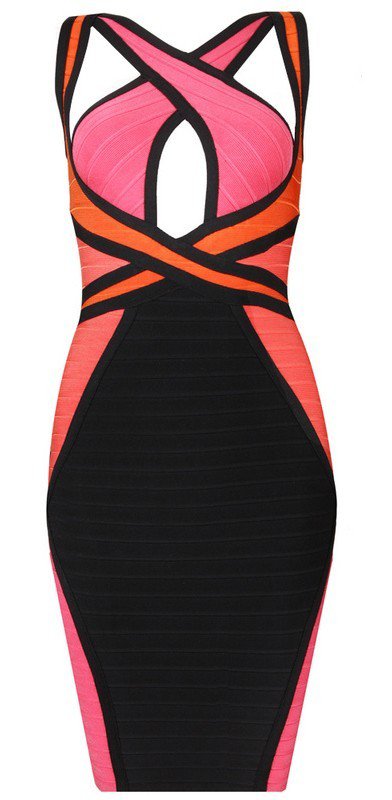 Cloverl Maria Strap Bandage Dress in the style of Maria Fowl