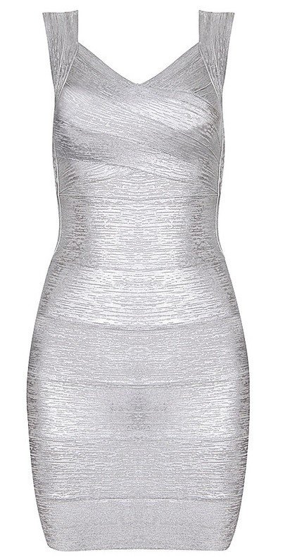 Cloverl Scarlett Metallic Bandage Dress 3 colors in Free Global Shipping