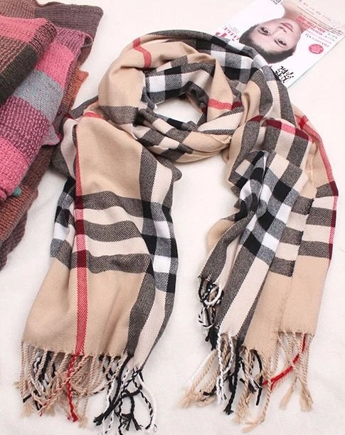 Cloverl Classic Plaid Artificial Cashmere Scarf Shawl 190*65 cm 7 colors in