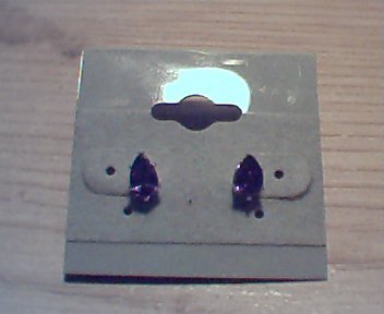 Silver Earrings with Pear Shaped Amethyst