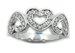 3 Heart CZ Ring