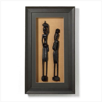 AFRICAN FIGURINES SHADOWBOX
