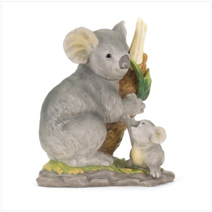PORCELAIN KOALA BEAR ON TREE BRANCH