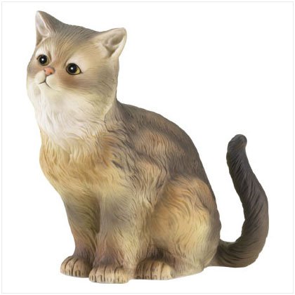 PORCELAIN SITTING KITTEN FIGURINE