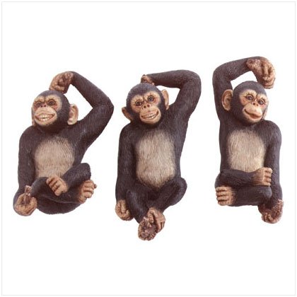 ALAB 3 PC MONKEYS WALL PLAQUES