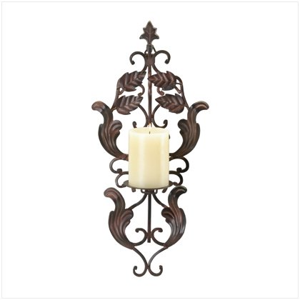 WROUGHT IRON WALL CANDLEHOLDER
