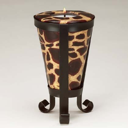 GIRAFFE CONE CANDLE/METAL HOLDER