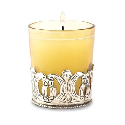IRON SCROLL VOTIVE HOLDER/WAX