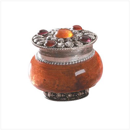 AMBER/SIL PLATED CASE W/WAX