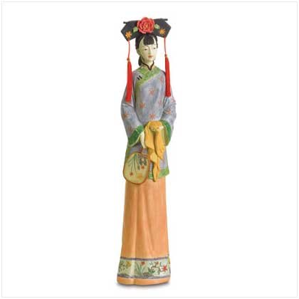 QING DYNASTY GIRL W/FAN FIGURE